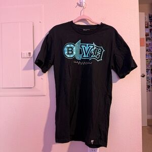 Blvd Supply BLVD Graphic T-Shirt Black Turquoise Streetwear Tee Size Medium